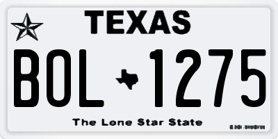 TX license plate BOL1275
