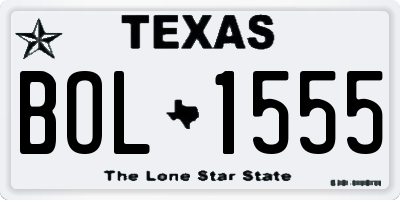 TX license plate BOL1555