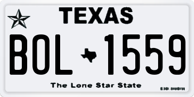 TX license plate BOL1559