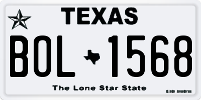 TX license plate BOL1568