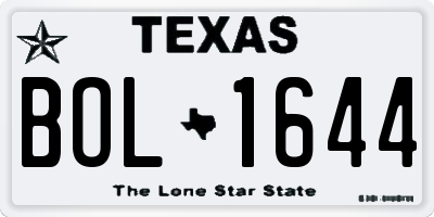 TX license plate BOL1644