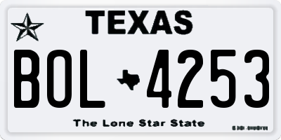 TX license plate BOL4253