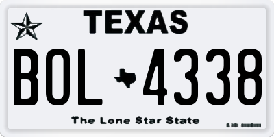 TX license plate BOL4338