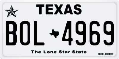 TX license plate BOL4969