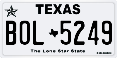 TX license plate BOL5249