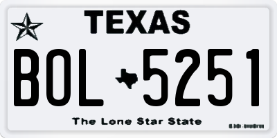 TX license plate BOL5251