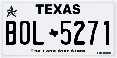 TX license plate BOL5271