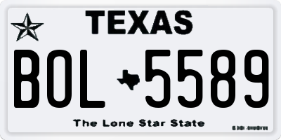 TX license plate BOL5589