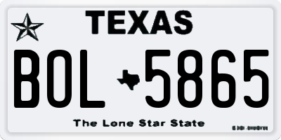 TX license plate BOL5865
