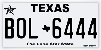 TX license plate BOL6444