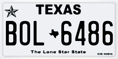 TX license plate BOL6486
