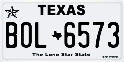 TX license plate BOL6573