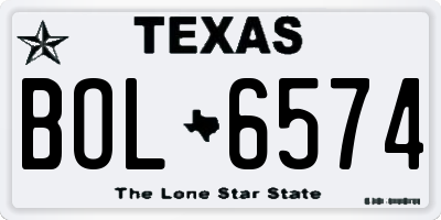 TX license plate BOL6574