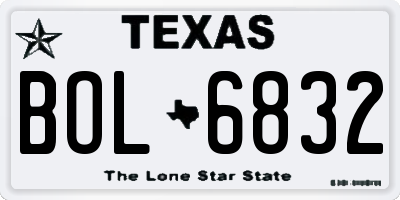 TX license plate BOL6832