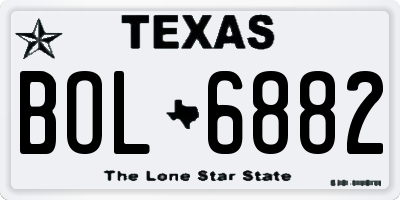 TX license plate BOL6882