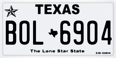 TX license plate BOL6904