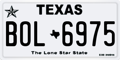 TX license plate BOL6975