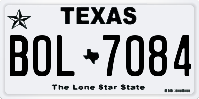 TX license plate BOL7084