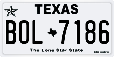 TX license plate BOL7186