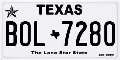 TX license plate BOL7280