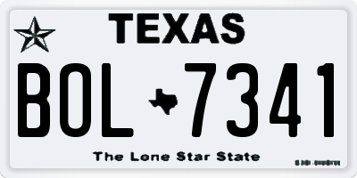 TX license plate BOL7341
