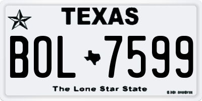 TX license plate BOL7599