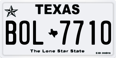 TX license plate BOL7710