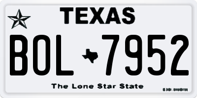 TX license plate BOL7952