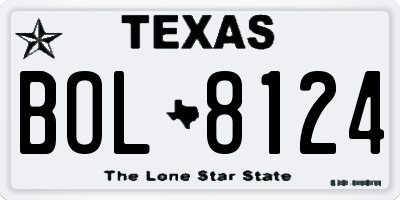 TX license plate BOL8124