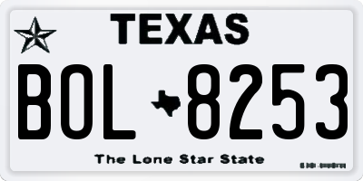 TX license plate BOL8253