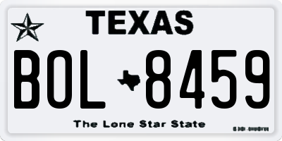 TX license plate BOL8459