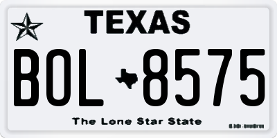 TX license plate BOL8575