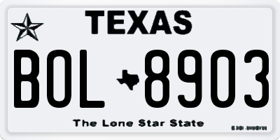 TX license plate BOL8903