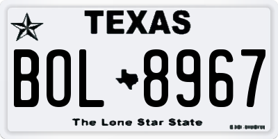TX license plate BOL8967