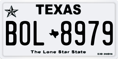 TX license plate BOL8979