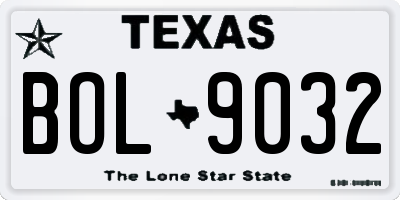 TX license plate BOL9032