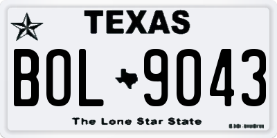 TX license plate BOL9043