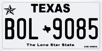 TX license plate BOL9085