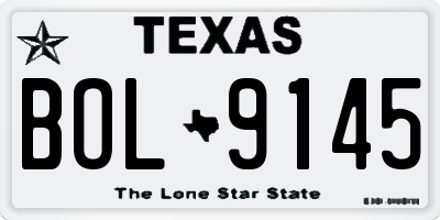TX license plate BOL9145