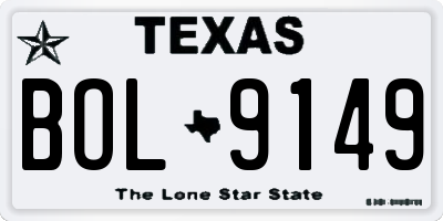 TX license plate BOL9149
