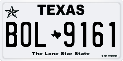 TX license plate BOL9161