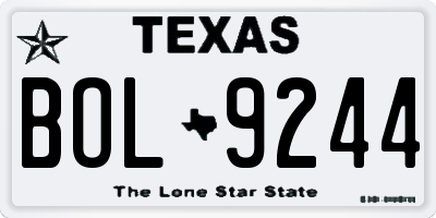 TX license plate BOL9244