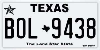 TX license plate BOL9438