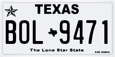TX license plate BOL9471