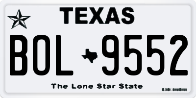 TX license plate BOL9552