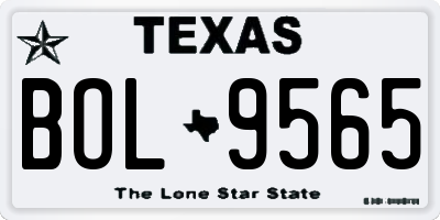 TX license plate BOL9565