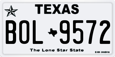 TX license plate BOL9572