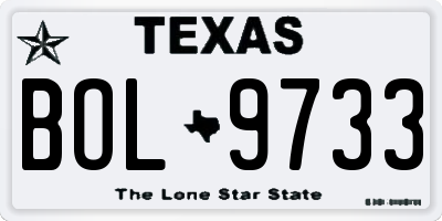 TX license plate BOL9733