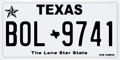 TX license plate BOL9741
