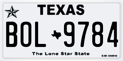 TX license plate BOL9784